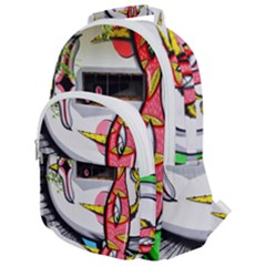 Clown Murals Figure Wall Human Rounded Multi Pocket Backpack by Simbadda