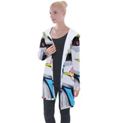 Clown Murals Figure Wall Human Longline Hooded Cardigan by Simbadda