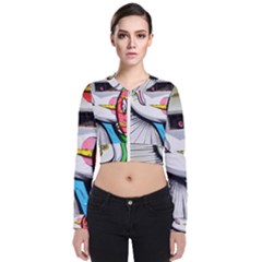 Clown Murals Figure Wall Human Long Sleeve Zip Up Bomber Jacket by Simbadda