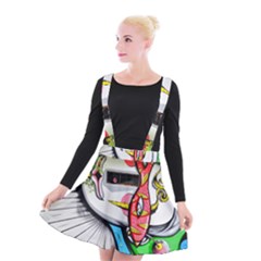 Clown Murals Figure Wall Human Suspender Skater Skirt by Simbadda