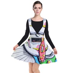 Clown Murals Figure Wall Human Plunge Pinafore Dress by Simbadda