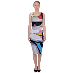 Clown Murals Figure Wall Human Sleeveless Pencil Dress by Simbadda