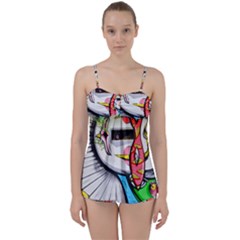 Clown Murals Figure Wall Human Babydoll Tankini Set by Simbadda