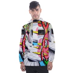 Clown Murals Figure Wall Human Men s Front Pocket Pullover Windbreaker by Simbadda