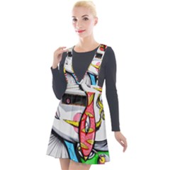 Clown Murals Figure Wall Human Plunge Pinafore Velour Dress by Simbadda