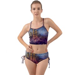 City Lights Skyline Buildings Mini Tank Bikini Set by Simbadda