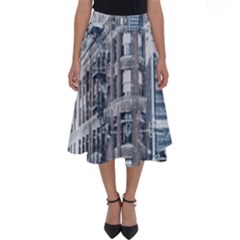 City Building Skyscraper Town Perfect Length Midi Skirt by Simbadda