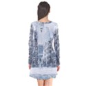 City Building Skyscraper Town Long Sleeve V-neck Flare Dress View2