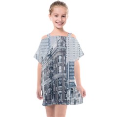 City Building Skyscraper Town Kids  One Piece Chiffon Dress