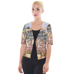 Architecture Town Travel Water Cropped Button Cardigan by Simbadda