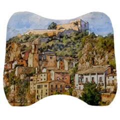 Architecture Town Travel Water Velour Head Support Cushion by Simbadda