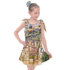 Architecture Town Travel Water Kids  Tie Up Tunic Dress by Simbadda