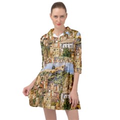 Architecture Town Travel Water Mini Skater Shirt Dress by Simbadda