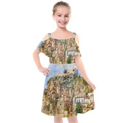 Architecture Town Travel Water Kids  Cut Out Shoulders Chiffon Dress by Simbadda