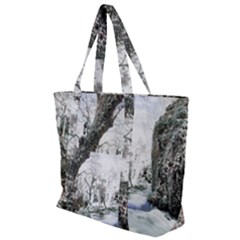 Tree Waterfall Landscape Nature Zip Up Canvas Bag by Simbadda