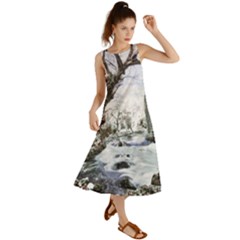 Tree Waterfall Landscape Nature Summer Maxi Dress