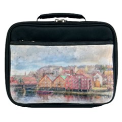 Architecture City Buildings River Lunch Bag by Simbadda