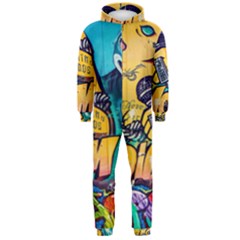 Graffiti Street Art Mountains Wall Hooded Jumpsuit (men) 