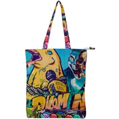 Graffiti Street Art Mountains Wall Double Zip Up Tote Bag by Simbadda