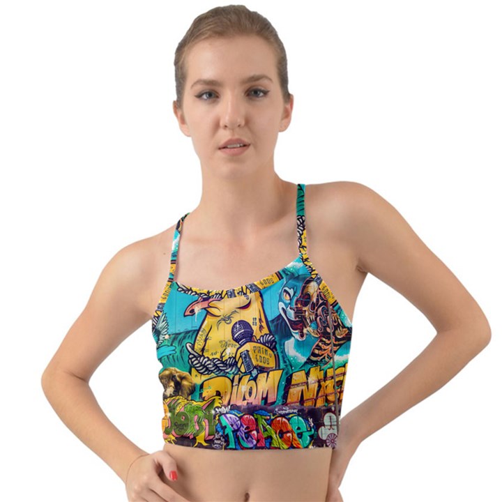 Graffiti Street Art Mountains Wall Mini Tank Bikini Top