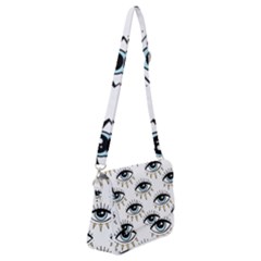 Eyes Pattern Shoulder Bag With Back Zipper by Valentinaart