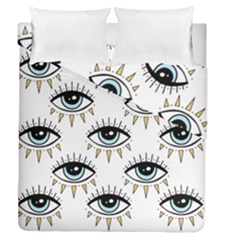 Eyes Pattern Duvet Cover Double Side (queen Size) by Valentinaart