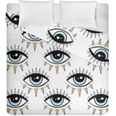 Eyes Pattern Duvet Cover Double Side (king Size) by Valentinaart