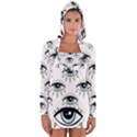 Eyes pattern Long Sleeve Hooded T-shirt View1