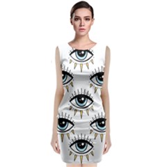 Eyes Pattern Classic Sleeveless Midi Dress by Valentinaart