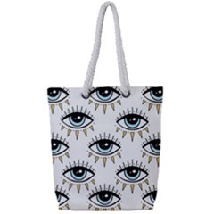 Eyes Pattern Full Print Rope Handle Tote (small)