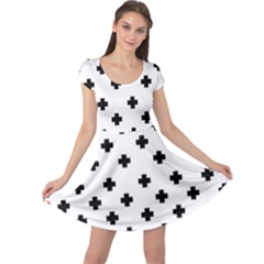 Swiss Cross Pattern Cap Sleeve Dress by Valentinaart