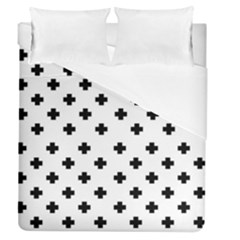 Swiss Cross Pattern Duvet Cover (queen Size) by Valentinaart