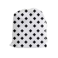 Swiss Cross Pattern Drawstring Pouch (xl) by Valentinaart