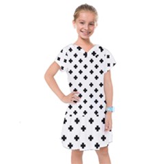 Swiss Cross Pattern Kids  Drop Waist Dress by Valentinaart