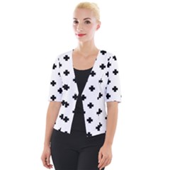 Swiss Cross Pattern Cropped Button Cardigan by Valentinaart