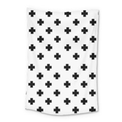 Swiss Cross Pattern Small Tapestry by Valentinaart