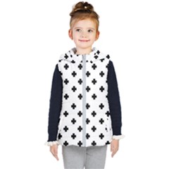 Swiss Cross Pattern Kids  Hooded Puffer Vest by Valentinaart