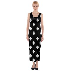 Swiss Cross Pattern Fitted Maxi Dress by Valentinaart