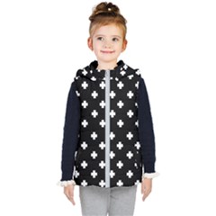 Swiss Cross Pattern Kids  Hooded Puffer Vest by Valentinaart