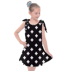 Swiss Cross Pattern Kids  Tie Up Tunic Dress by Valentinaart