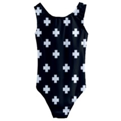 Swiss Cross Pattern Kids  Cut-out Back One Piece Swimsuit by Valentinaart