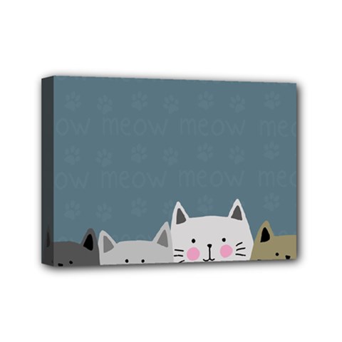 Cute Cats Mini Canvas 7  X 5  (stretched) by Valentinaart