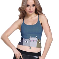 Cute Cats Spaghetti Strap Bra Top by Valentinaart