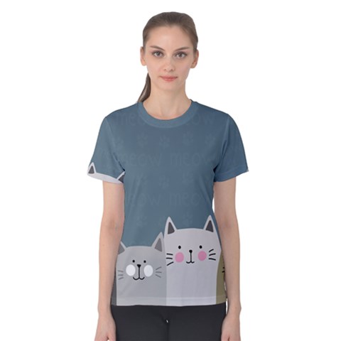 Cute Cats Women s Cotton Tee by Valentinaart