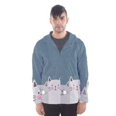 Cute Cats Men s Hooded Windbreaker