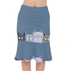 Cute Cats Short Mermaid Skirt by Valentinaart