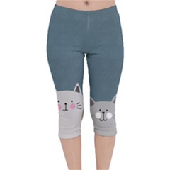 Cute Cats Velvet Capri Leggings  by Valentinaart