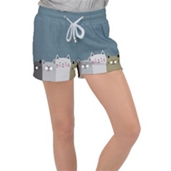 Cute Cats Women s Velour Lounge Shorts by Valentinaart