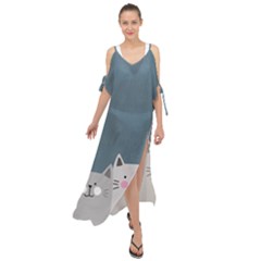 Cute Cats Maxi Chiffon Cover Up Dress by Valentinaart