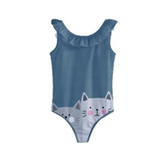 Cute Cats Kids  Frill Swimsuit by Valentinaart